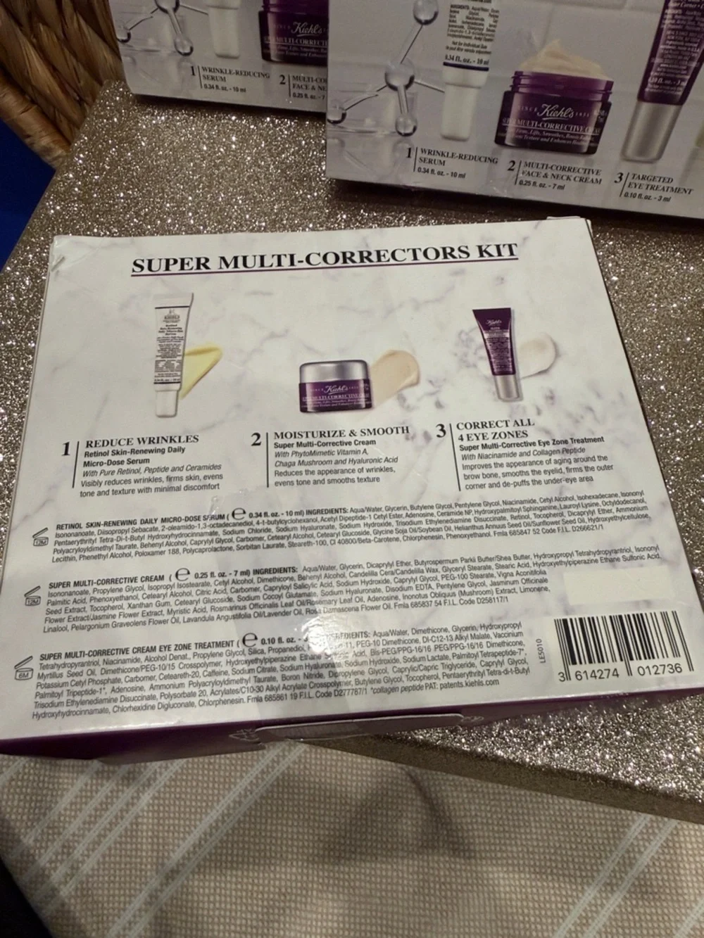 *NEW* 3 pc Kiehl's Super Multi-Correctors Kit - White & Purple Accents